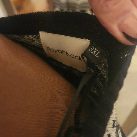 NWT Unique Vintage Black Black & Grey Ghost Delight Fair Isle Knit Top 3x - Picture 8 of 9